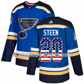 St. Louis Blues Alexander Steen 20 Adidas 2017-2018 Blauw USA Flag Fashion Authentic Shirt - Mannen